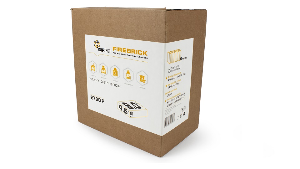 thumbnail image 2 of GIRtech Insa-4 Insulating Fireclay Chamotte Fire Bricks – 2500F, 9x4.5x2.5 In, Pack Of 4 2 of 5